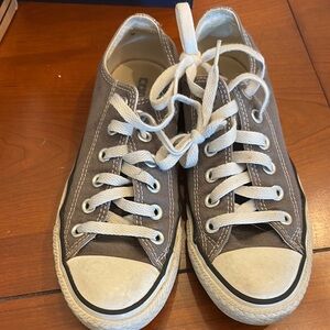 Converse Gray and White Canvas Sneakers Classic Low-Top Design